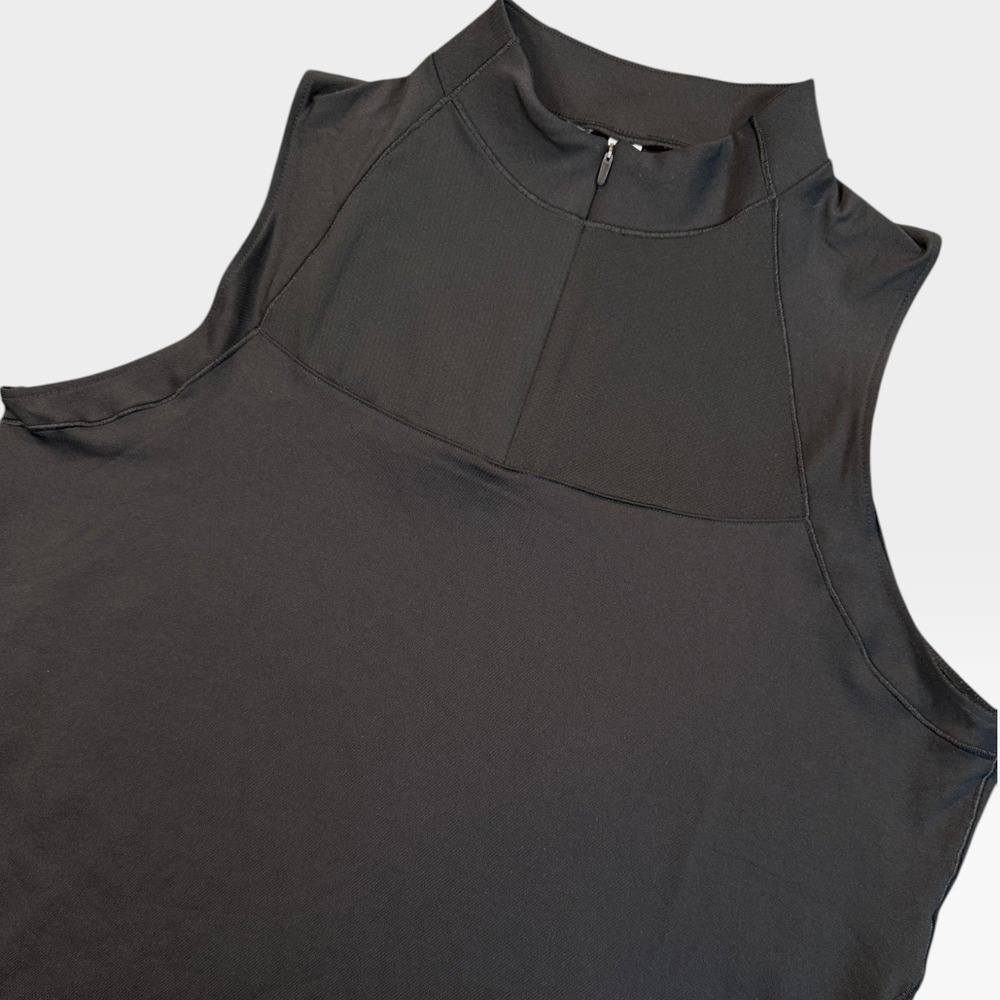 ADIDAS‎ Ultimate365  Zip Sleeveless Mock Polo Womens XL Black Active Golf Top